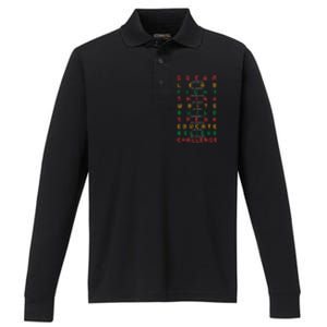 Black Leaders Black History Month African American Pride Gift Performance Long Sleeve Polo