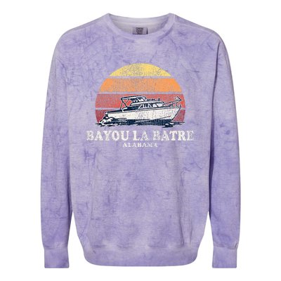 Bayou La Batre Al Vintage Boating 70s Retro Boat Colorblast Crewneck Sweatshirt