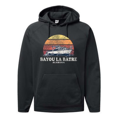 Bayou La Batre Al Vintage Boating 70s Retro Boat Performance Fleece Hoodie