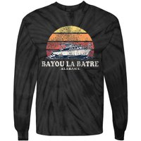 Bayou La Batre Al Vintage Boating 70s Retro Boat Tie-Dye Long Sleeve Shirt