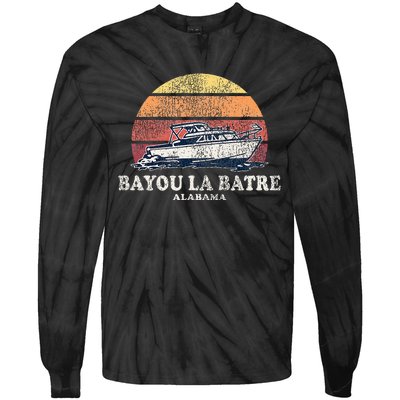 Bayou La Batre Al Vintage Boating 70s Retro Boat Tie-Dye Long Sleeve Shirt