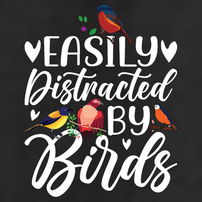 Bird Lovers Birdwatching Easy Distracted By Birds Birder 7 Panel Mesh Trucker Snapback Hat