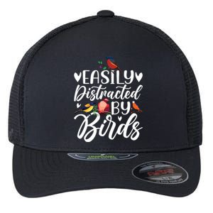 Bird Lovers Birdwatching Easy Distracted By Birds Birder Flexfit Unipanel Trucker Cap