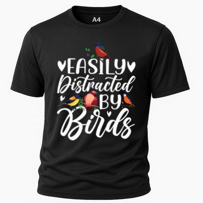 Bird Lovers Birdwatching Easy Distracted By Birds Birder Performance Shirt