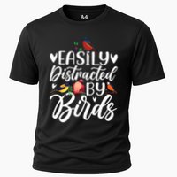 Bird Lovers Birdwatching Easy Distracted By Birds Birder Cooling Performance Crew T-Shirt