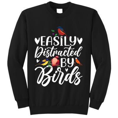 Bird Lovers Birdwatching Easy Distracted By Birds Birder Sweatshirt