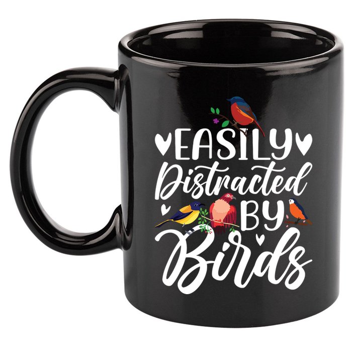Bird Lovers Birdwatching Easy Distracted By Birds Birder 11oz C Handle Ceramic Mug