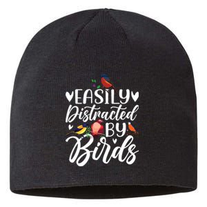 Bird Lovers Birdwatching Easy Distracted By Birds Birder Sustainable Beanie