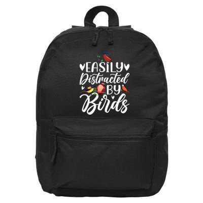 Bird Lovers Birdwatching Easy Distracted By Birds Birder 16 in Basic Backpack