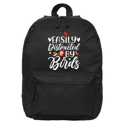 Bird Lovers Birdwatching Easy Distracted By Birds Birder 16 in Basic Backpack