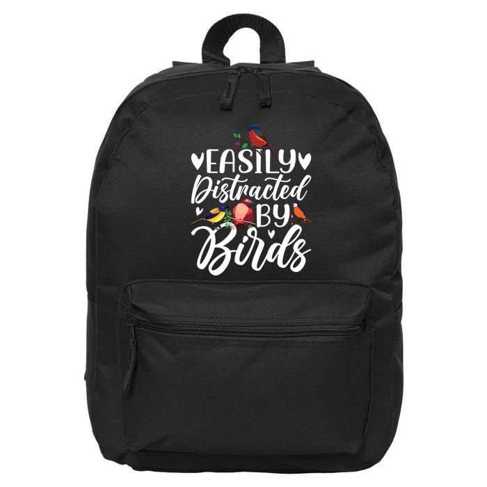Bird Lovers Birdwatching Easy Distracted By Birds Birder 16 in Basic Backpack