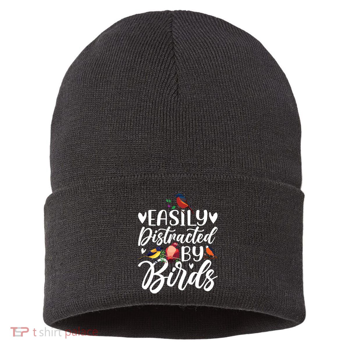 Bird Lovers Birdwatching Easy Distracted By Birds Birder Sustainable Knit Beanie