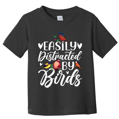 Bird Lovers Birdwatching Easy Distracted By Birds Birder Toddler T-Shirt