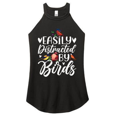 Bird Lovers Birdwatching Easy Distracted By Birds Birder Women's Perfect Tri Rocker Tank