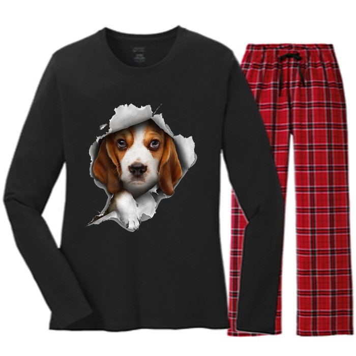 Beagle Lover Beagle Puppy Beagle Owner Beagle Women's Long Sleeve Flannel Pajama Set 