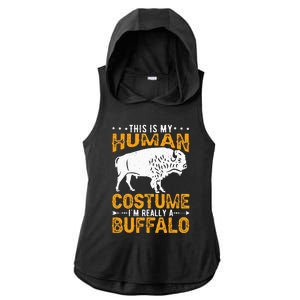 Buffalo Lover Bison Ladies PosiCharge Tri-Blend Wicking Draft Hoodie Tank