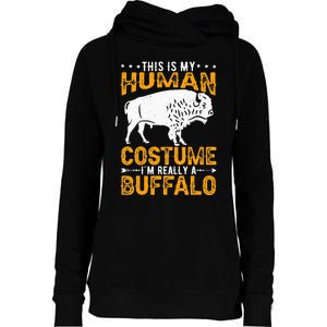 Buffalo Lover Bison Womens Funnel Neck Pullover Hood