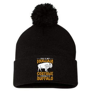 Buffalo Lover Bison Pom Pom 12in Knit Beanie