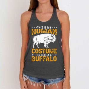 Buffalo Lover Bison Women's Knotted Racerback Tank