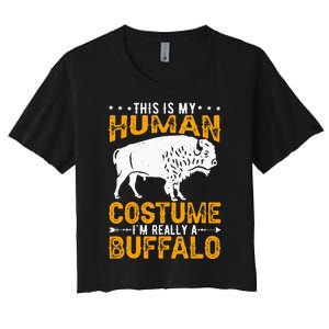 Buffalo Lover Bison Women's Crop Top Tee