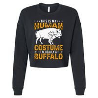 Buffalo Lover Bison Cropped Pullover Crew