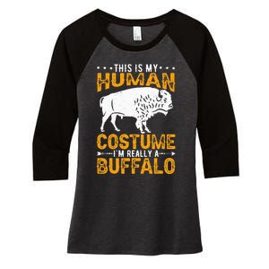 Buffalo Lover Bison Women's Tri-Blend 3/4-Sleeve Raglan Shirt