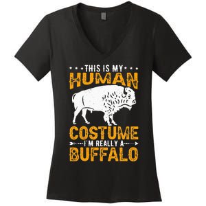 Buffalo Lover Bison Women's V-Neck T-Shirt