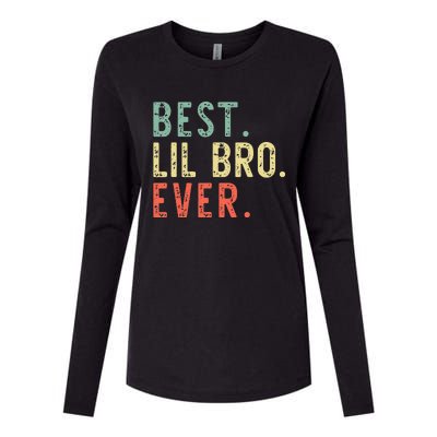 Best Lil Bro Ever Family Retro Vintage Little Brother Womens Cotton Relaxed Long Sleeve T-Shirt