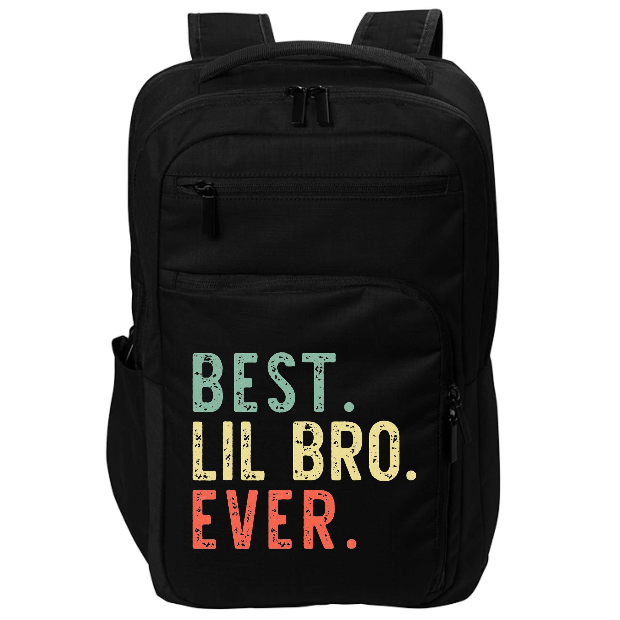Best Lil Bro Ever Family Retro Vintage Little Brother Impact Tech Backpack
