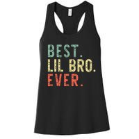 Best Lil Bro Ever Family Retro Vintage Little Brother Women's Racerback Tank