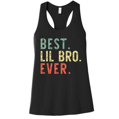 Best Lil Bro Ever Family Retro Vintage Little Brother Women's Racerback Tank