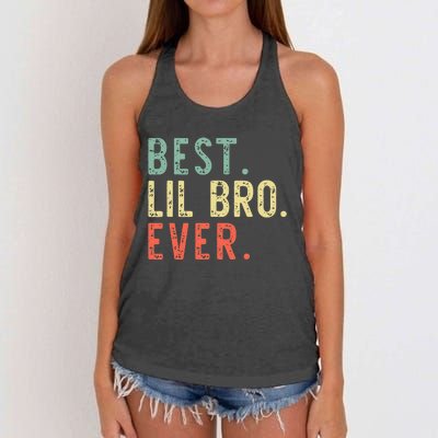 Best Lil Bro Ever Family Retro Vintage Little Brother Women's Knotted Racerback Tank