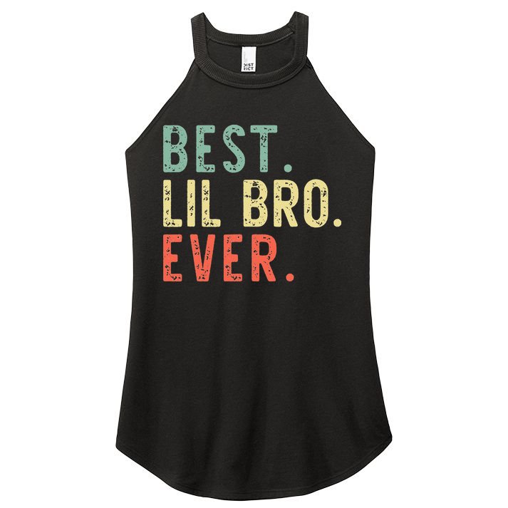 Best Lil Bro Ever Family Retro Vintage Little Brother Women's Perfect Tri Rocker Tank