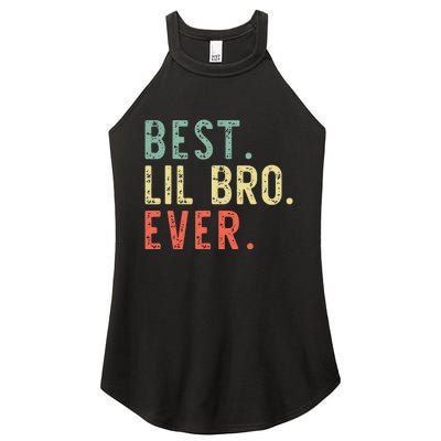 Best Lil Bro Ever Family Retro Vintage Little Brother Women's Perfect Tri Rocker Tank