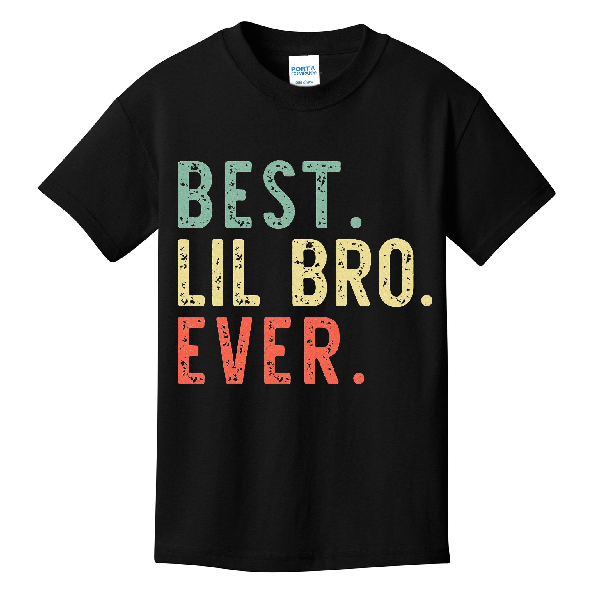 Best Lil Bro Ever Family Retro Vintage Little Brother Kids T-Shirt