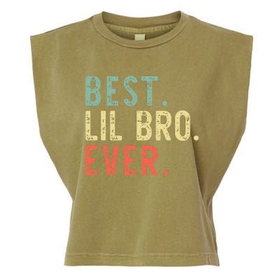 Best Lil Bro Ever Family Retro Vintage Little Brother Garment-Dyed Women's Muscle Tee