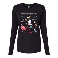 Birdwatcher Lover Birdwatching How To Identify A Bird Womens Cotton Relaxed Long Sleeve T-Shirt