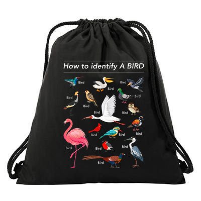 Birdwatcher Lover Birdwatching How To Identify A Bird Drawstring Bag
