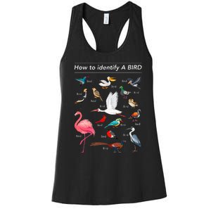 Birdwatcher Lover Birdwatching How To Identify A Bird Women's Racerback Tank