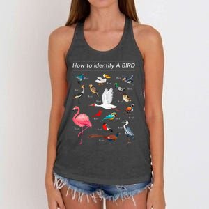 Birdwatcher Lover Birdwatching How To Identify A Bird Women's Knotted Racerback Tank