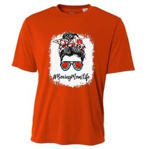 Bleached Life Boxing Mom Leopard Messy Bun Glasses Cooling Performance Crew T-Shirt