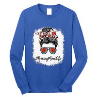 Bleached Life Boxing Mom Leopard Messy Bun Glasses Long Sleeve Shirt