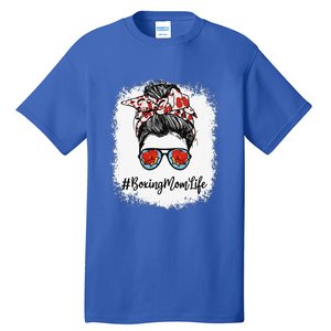 Bleached Life Boxing Mom Leopard Messy Bun Glasses Tall T-Shirt