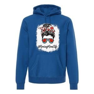 Bleached Life Boxing Mom Leopard Messy Bun Glasses Premium Hoodie