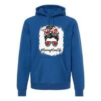 Bleached Life Boxing Mom Leopard Messy Bun Glasses Premium Hoodie