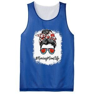 Bleached Life Boxing Mom Leopard Messy Bun Glasses Mesh Reversible Basketball Jersey Tank