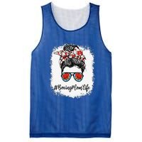 Bleached Life Boxing Mom Leopard Messy Bun Glasses Mesh Reversible Basketball Jersey Tank