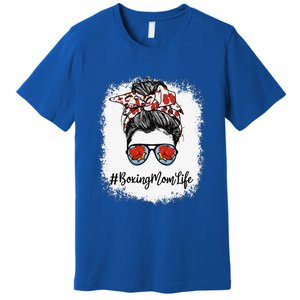 Bleached Life Boxing Mom Leopard Messy Bun Glasses Premium T-Shirt