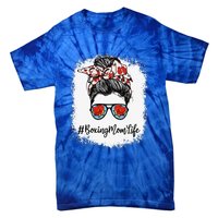 Bleached Life Boxing Mom Leopard Messy Bun Glasses Tie-Dye T-Shirt