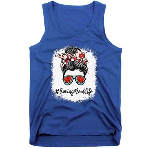 Bleached Life Boxing Mom Leopard Messy Bun Glasses Tank Top